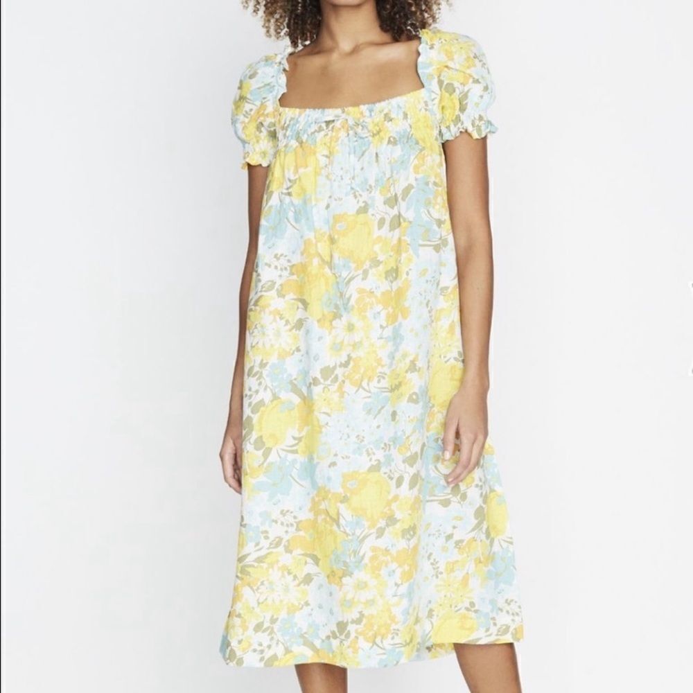 Faithful The Brand Canales Annika Print Linen Dress